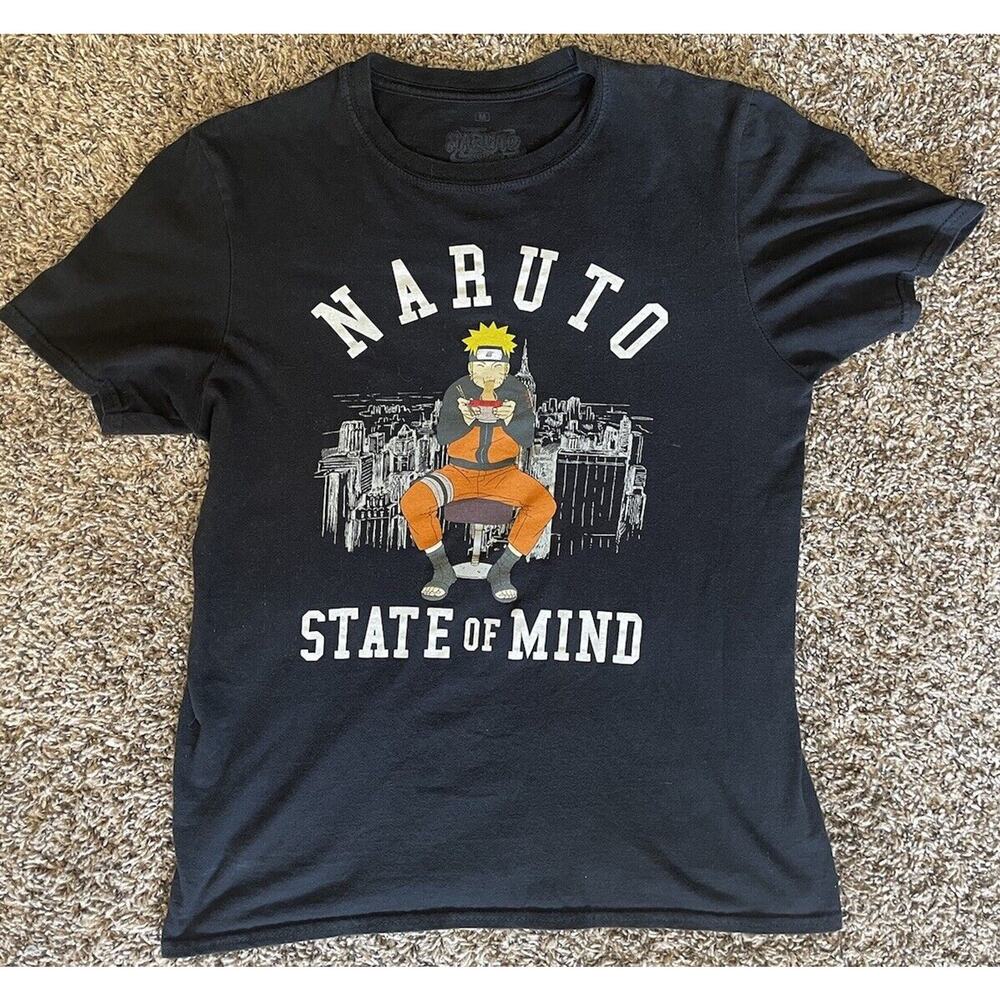 Naruto State of Mind Anime Shippuden Black T-Shirt Men's M